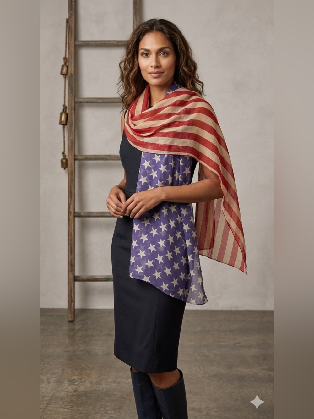 Stars and Stripes Sheer Scarf